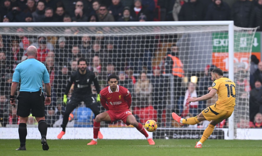 利物浦大胜狼队，主场占据绝对优势